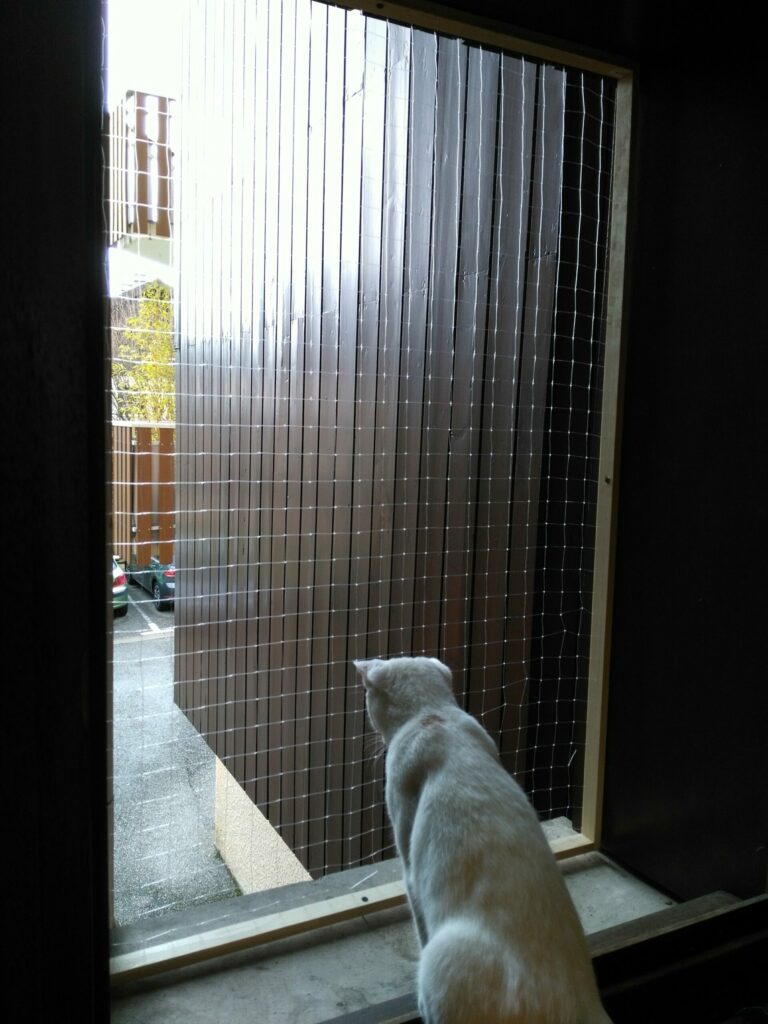 Installation d'un cadre de fenêtre anti chute pour chats à Annecy